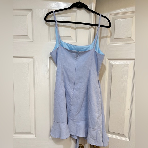 Princess Polly Light Blue Wrap Dress - Picture 11 of 12